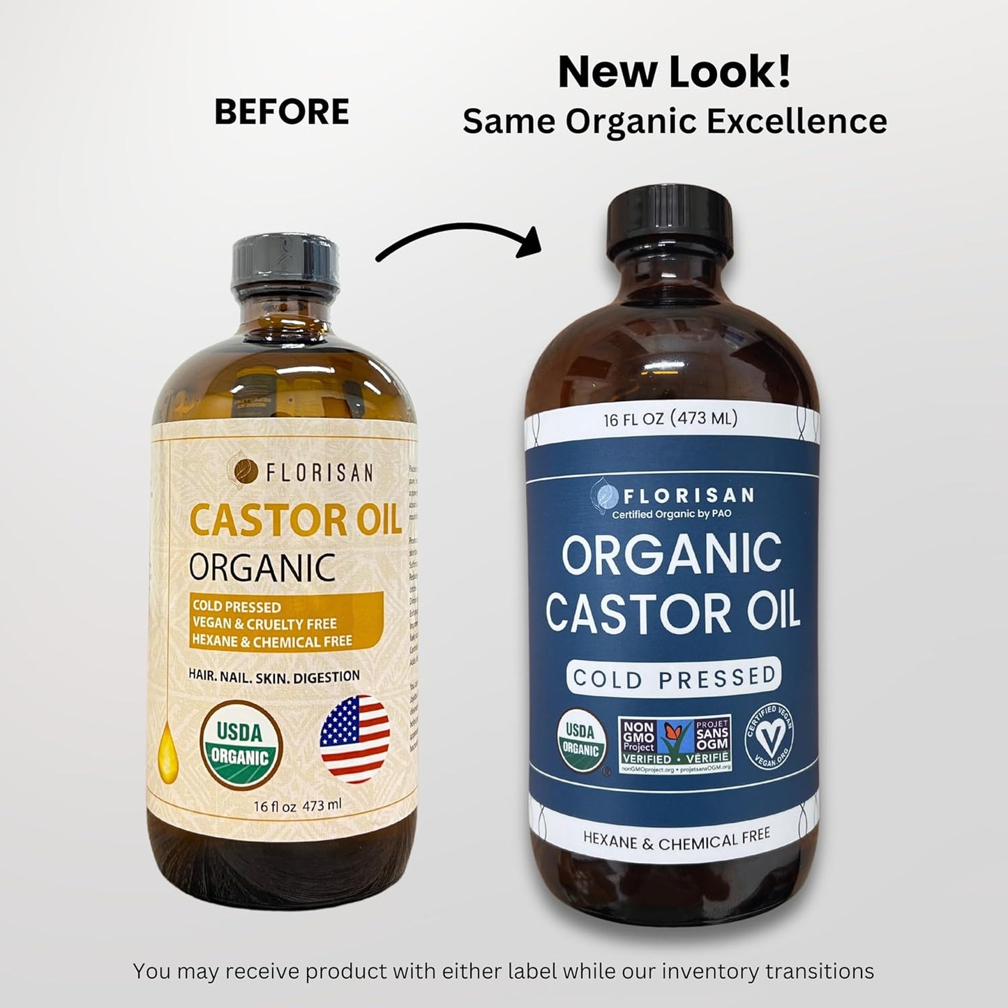Organic Castor Oil Cold Pressed Hexane Free